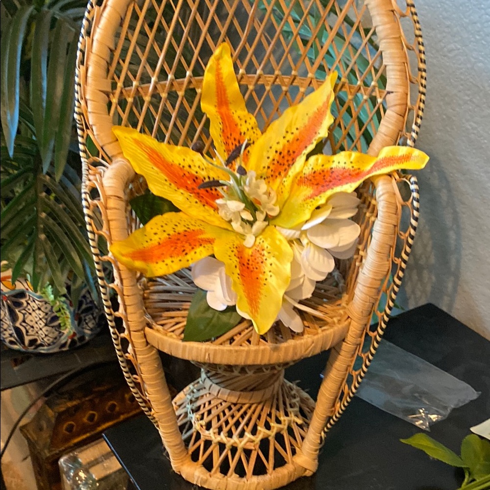Vibrant Yellow and Orange Floral hair clip